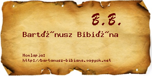 Bartánusz Bibiána névjegykártya